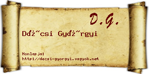 Décsi Györgyi névjegykártya