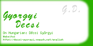 gyorgyi decsi business card