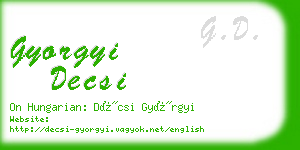 gyorgyi decsi business card